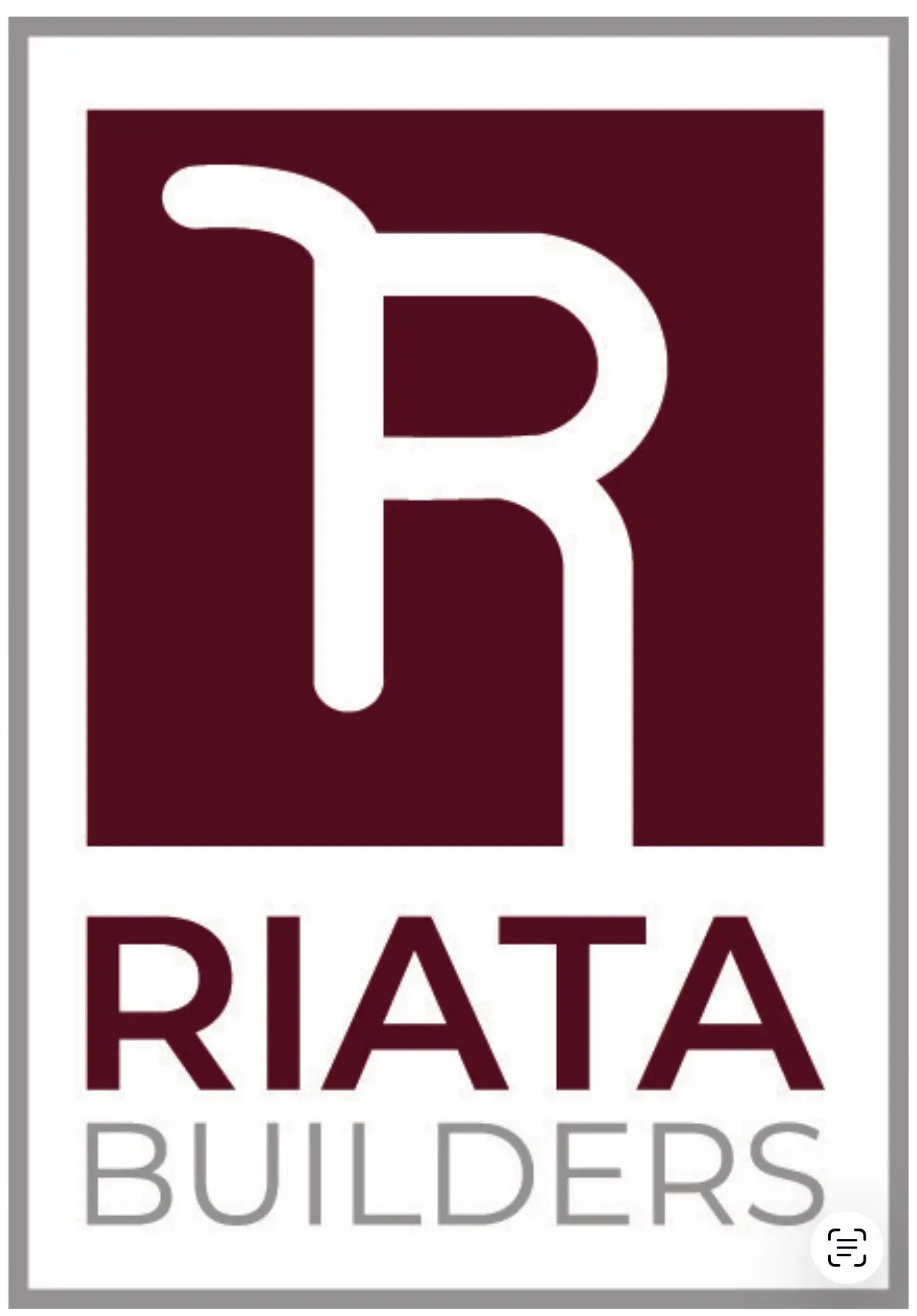 Riata Builders logo: white R on maroon above the RIATA BUILDERS wordmark