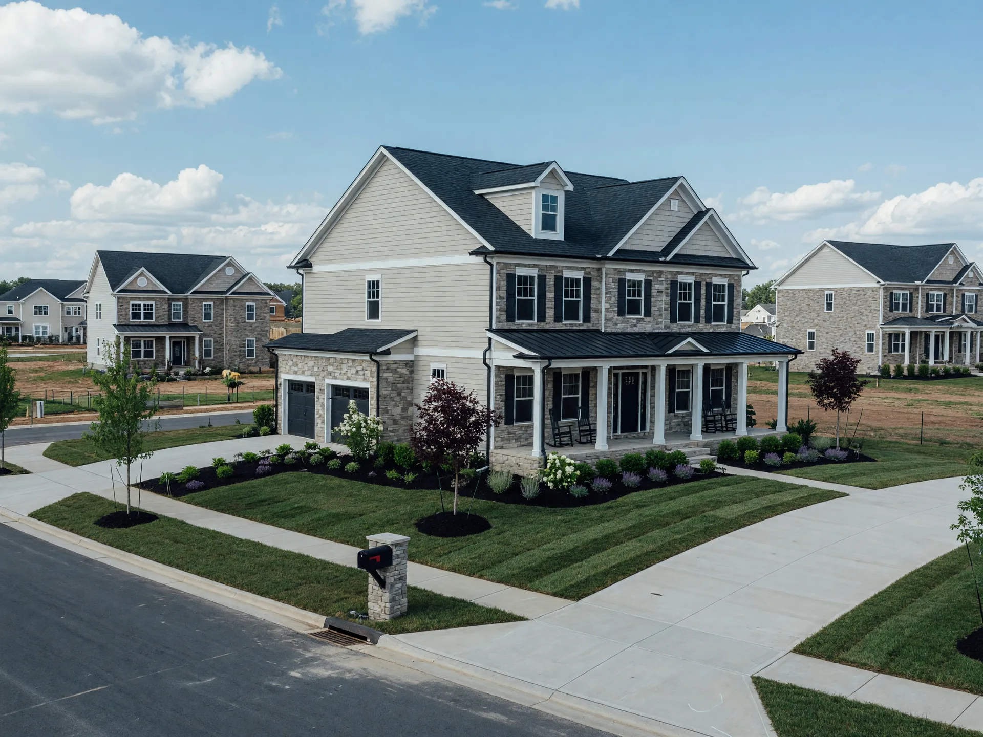 New construction modern colonial home in Doylestown development