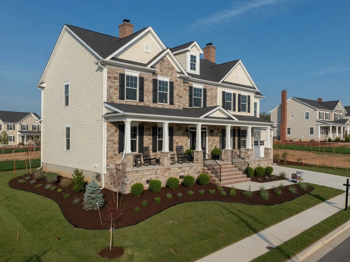New construction home in Newtown with modern colonial style
