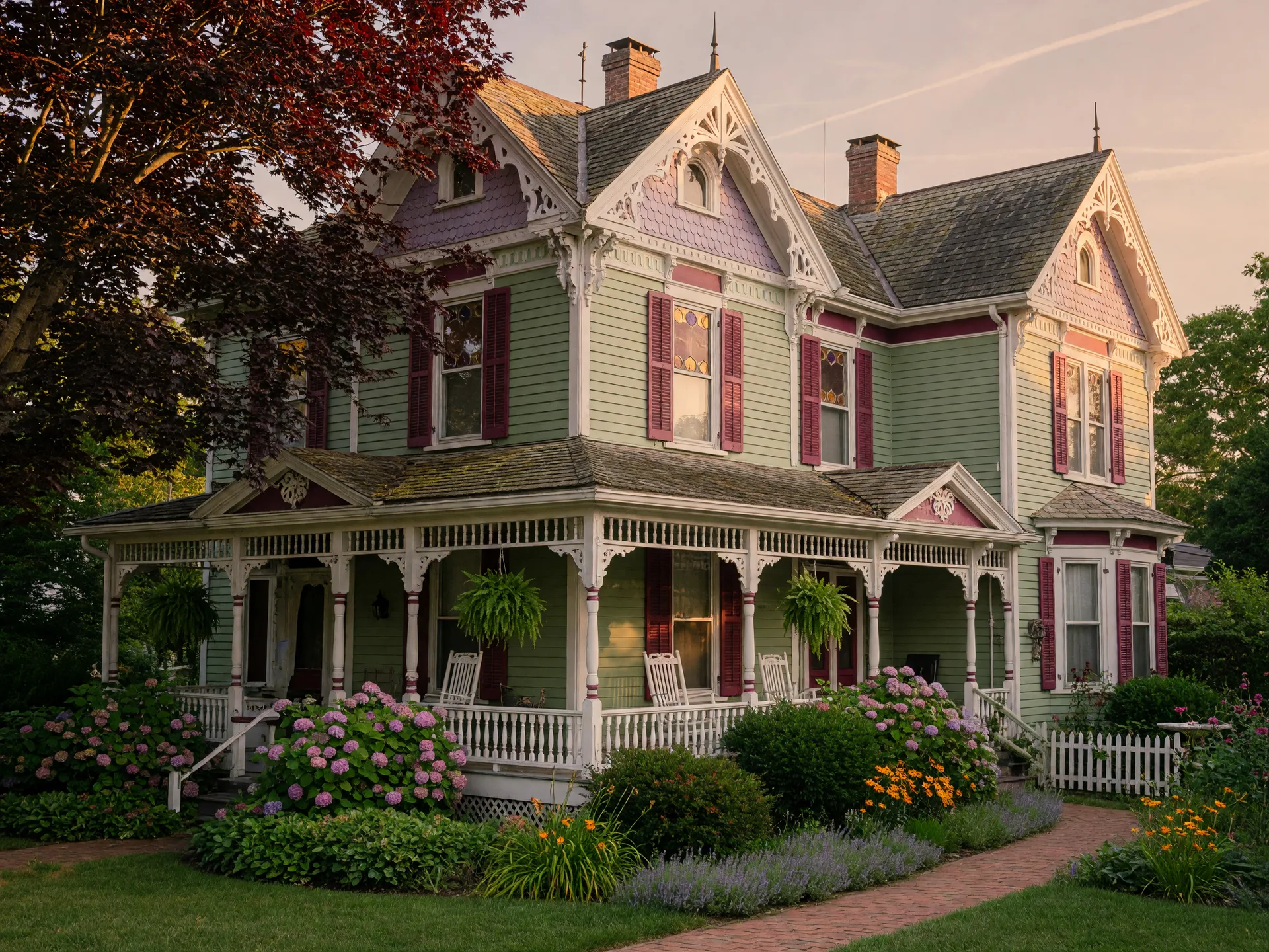 Historic Victorian home in Doylestown with gingerbread trim and porch