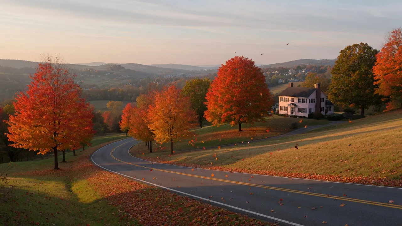 Autumn Lehigh Valley landscape near Easton