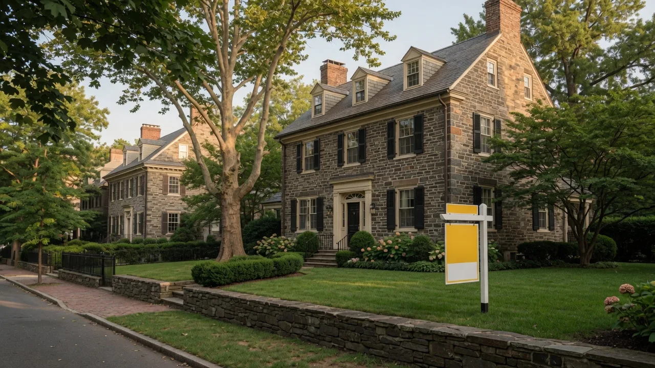 Historic stone colonial home in Chestnut Hill Philadelphia real estate market