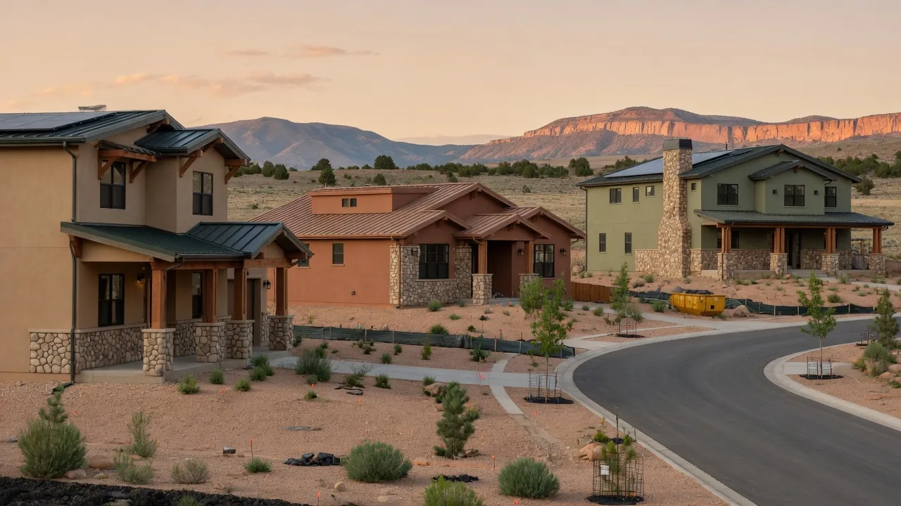 New construction mountain modern and craftsman homes in Cedar City, Utah — high desert family community with mountain views, Iron County