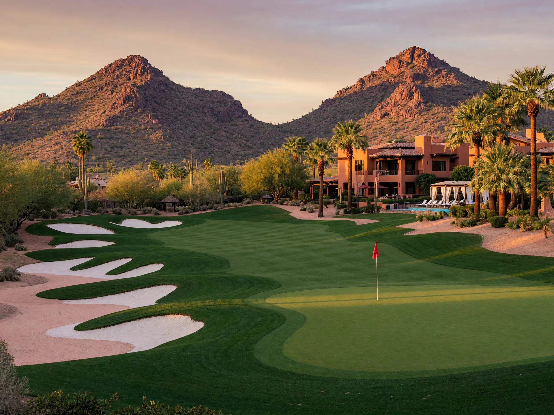 Luxury Scottsdale golf course community with desert mountain backdrop
