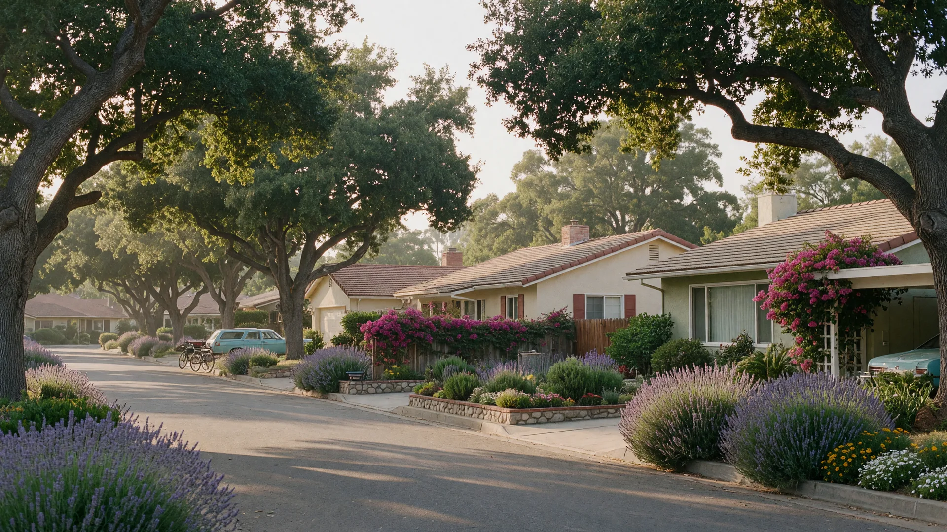 Peaceful California neighborhood street