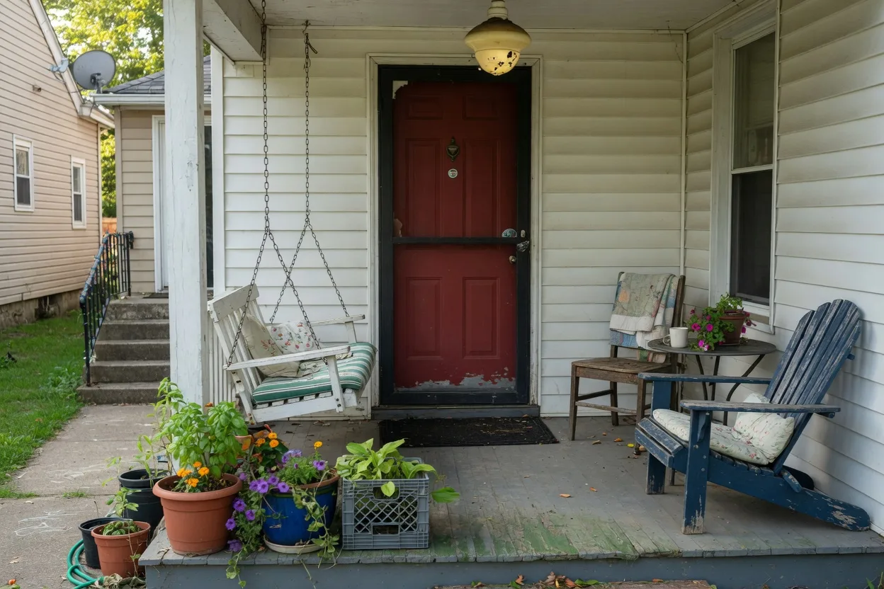 A welcoming street view of a Northeast Ohio neighborhood home with established landscaping