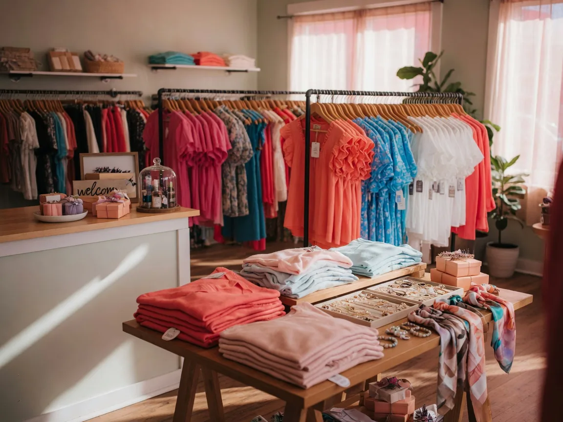 Bright, friendly interior of Ava Wray Boutique on Lake Houston Parkway in Atascocita