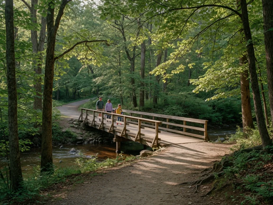 Ridley Creek State Park trails and woodland near Media