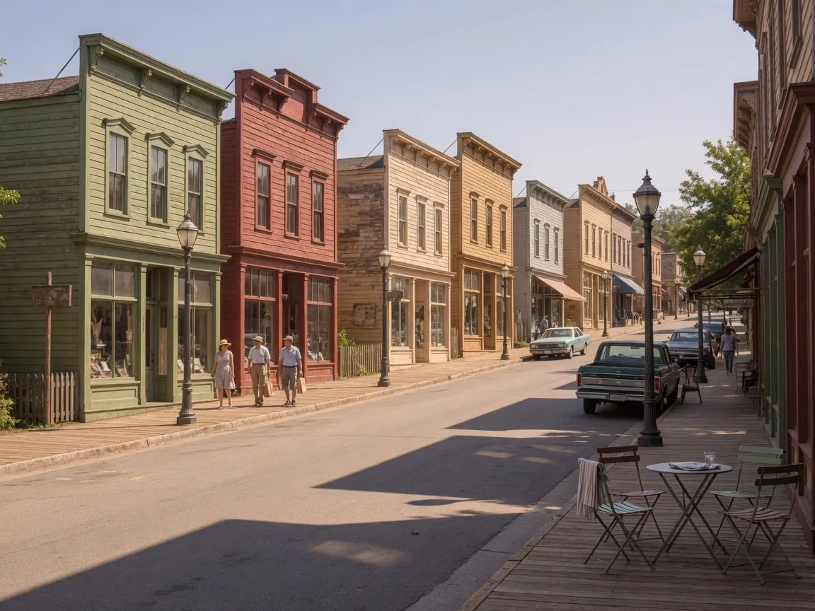 Historic Old Town Placerville street with Gold Rush-era buildings