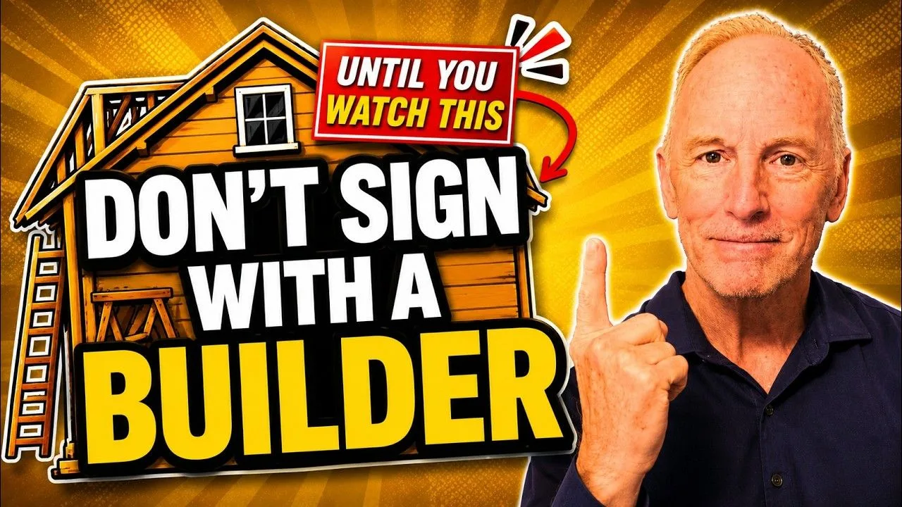 DON'T SIGN WITH A BUILDER - YouTube thumbnail showing Patrick Kevin Fagan