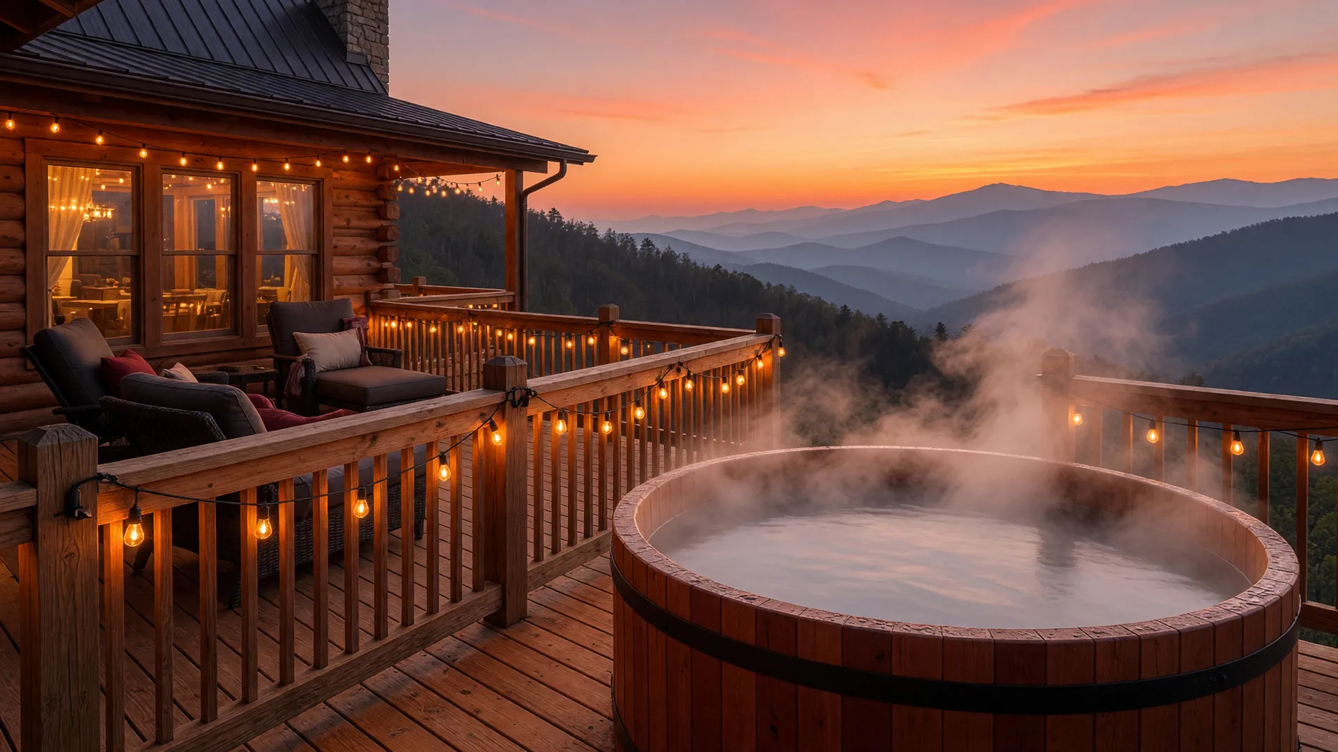 Luxury Smoky Mountain cabin with upscale mountain finishes