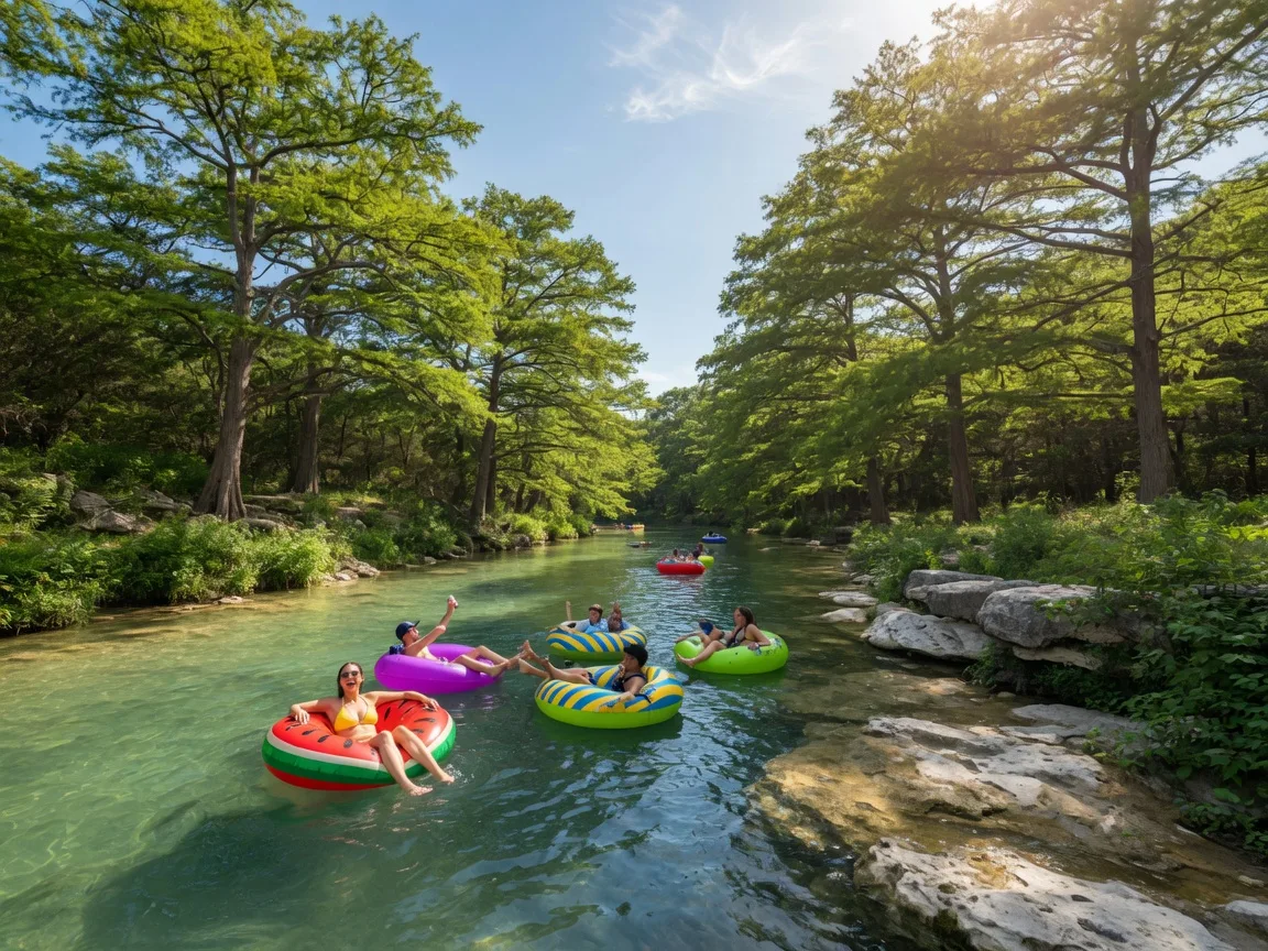 Hill Country landscape with wildflowers and rolling hills near Wimberley Texas