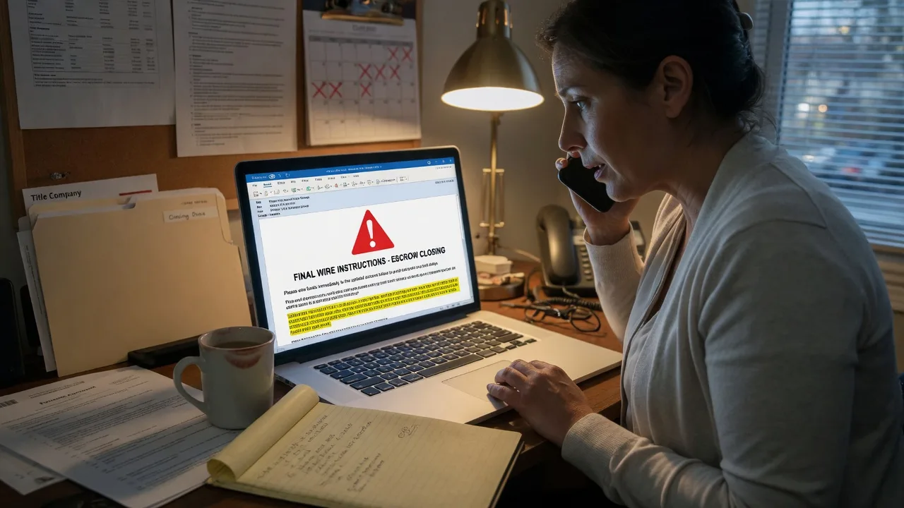 Three-step wire fraud prevention checklist for remote home buyers: verify instructions by phone, confirm the wire, and report suspicious activity