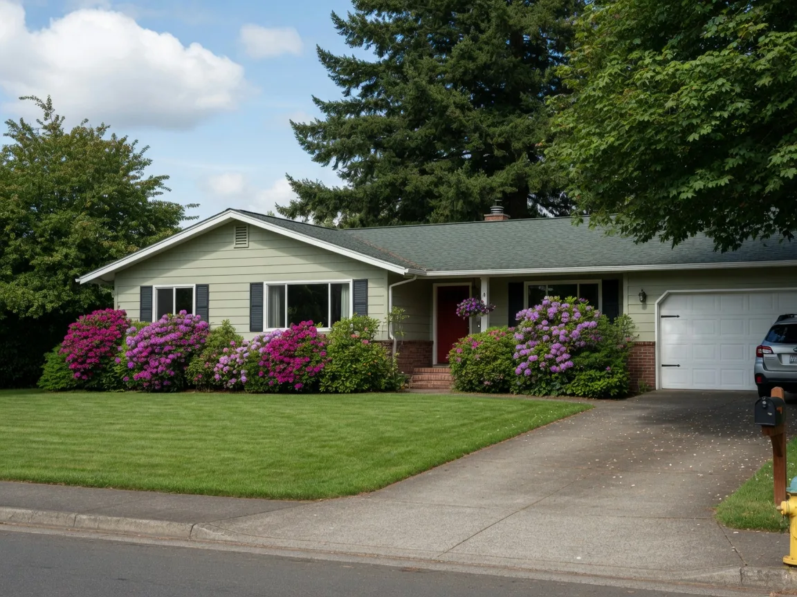 Well-maintained ranch-style home with mature landscaping in South Salem