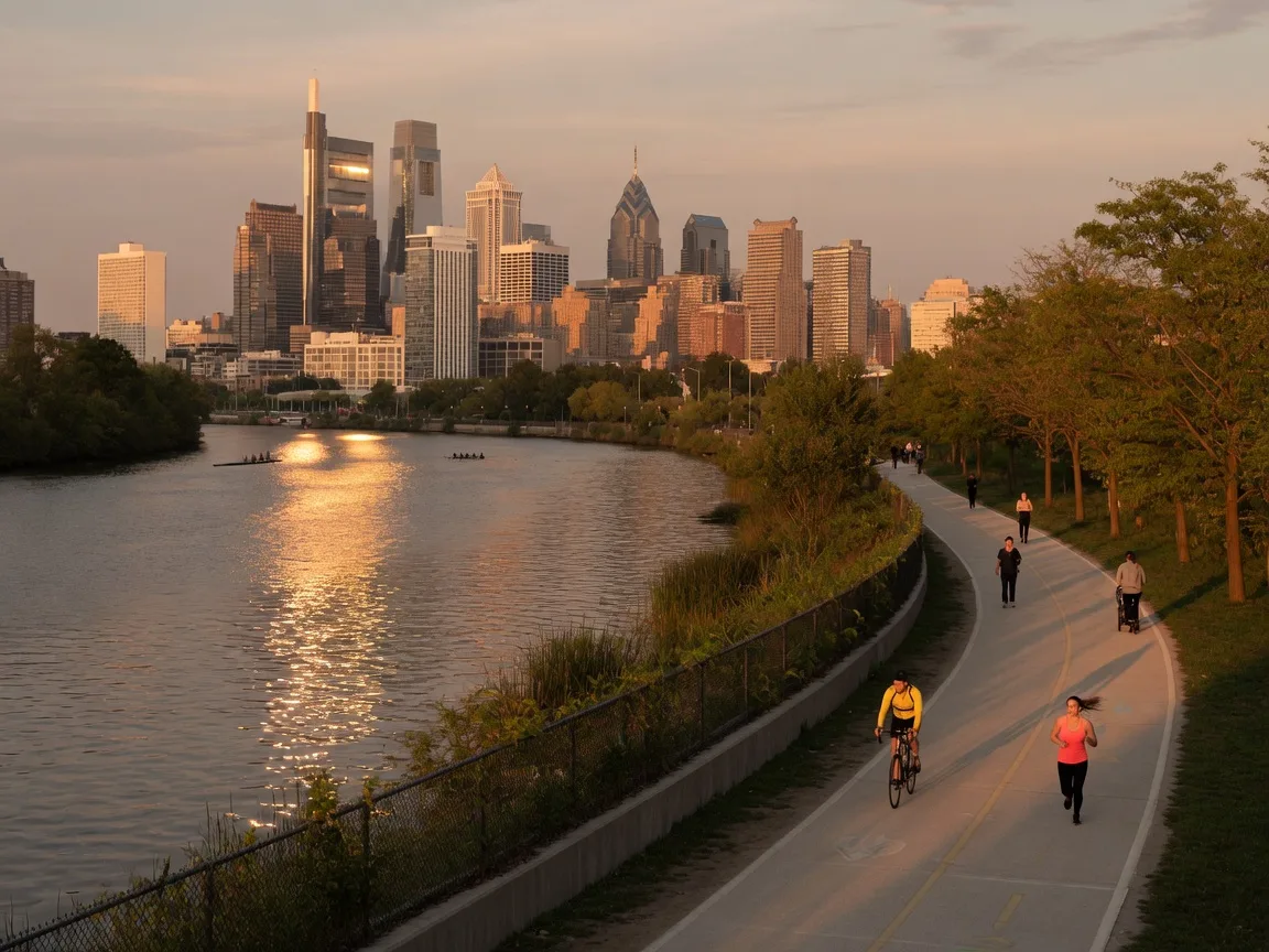 Schuylkill River Trail accessible from Washington Square West