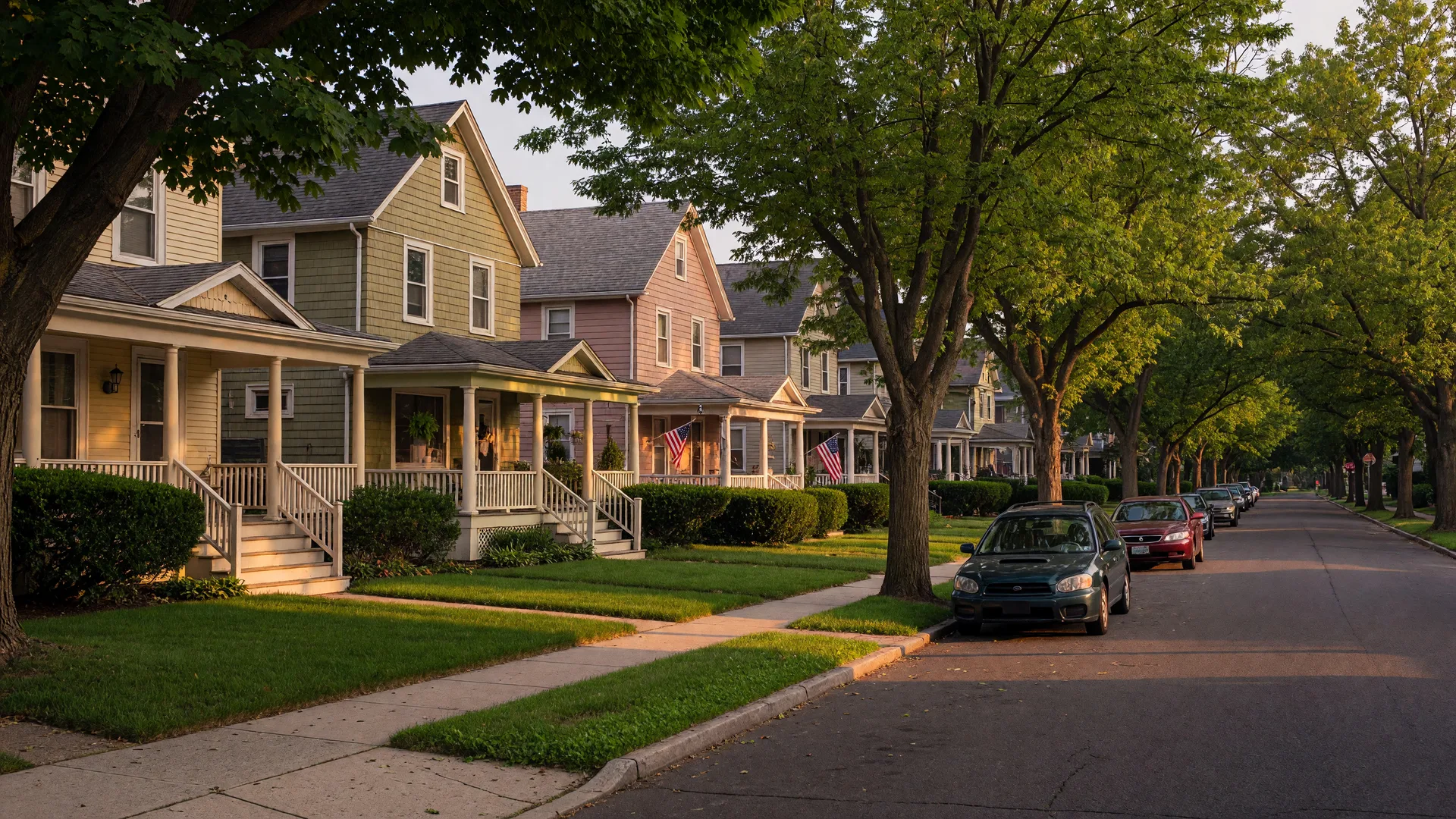 Tree-lined residential street in Haddon Township, New Jersey