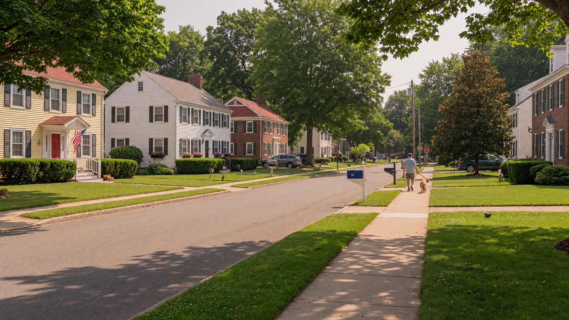 Quiet residential street in Barrington, New Jersey