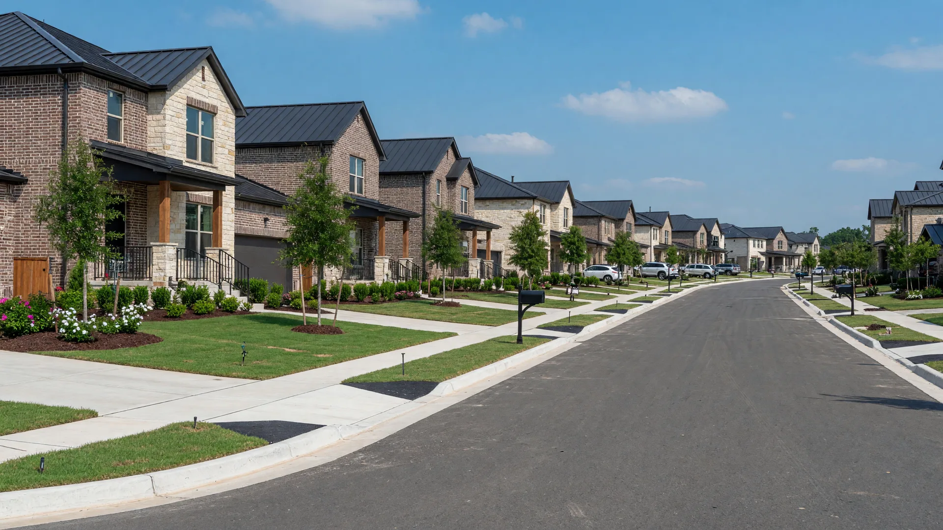 New-construction homes in a North Texas community