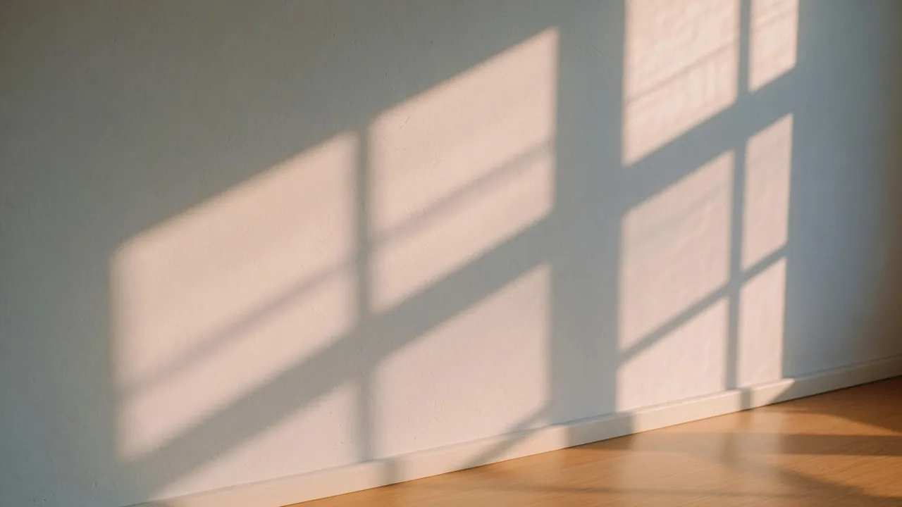 Soft window light across a pale interior wall