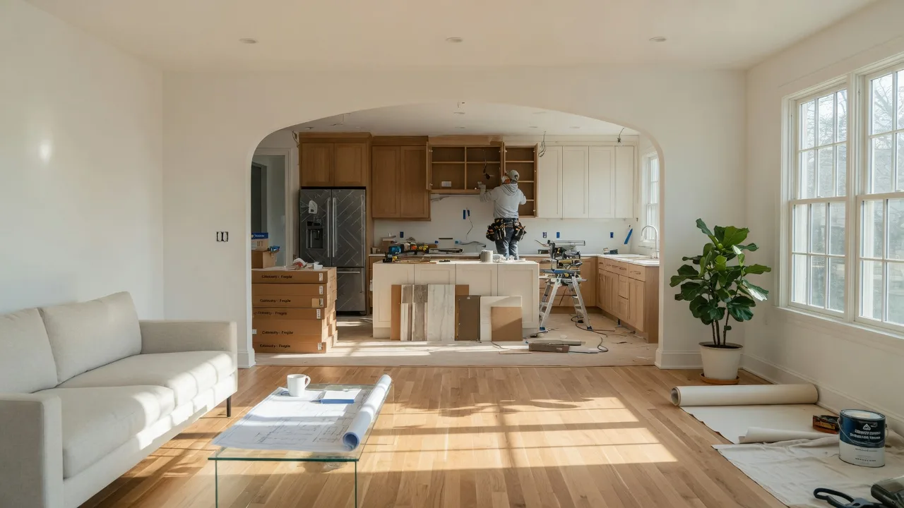 Renovated South Jersey colonial home with modern kitchen and hardwood floors