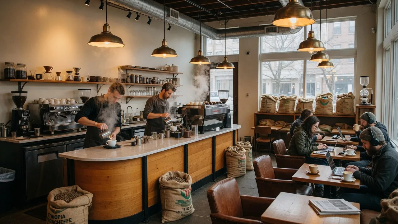 Rival Bros Coffee specialty coffee shop interior in Fitler Square