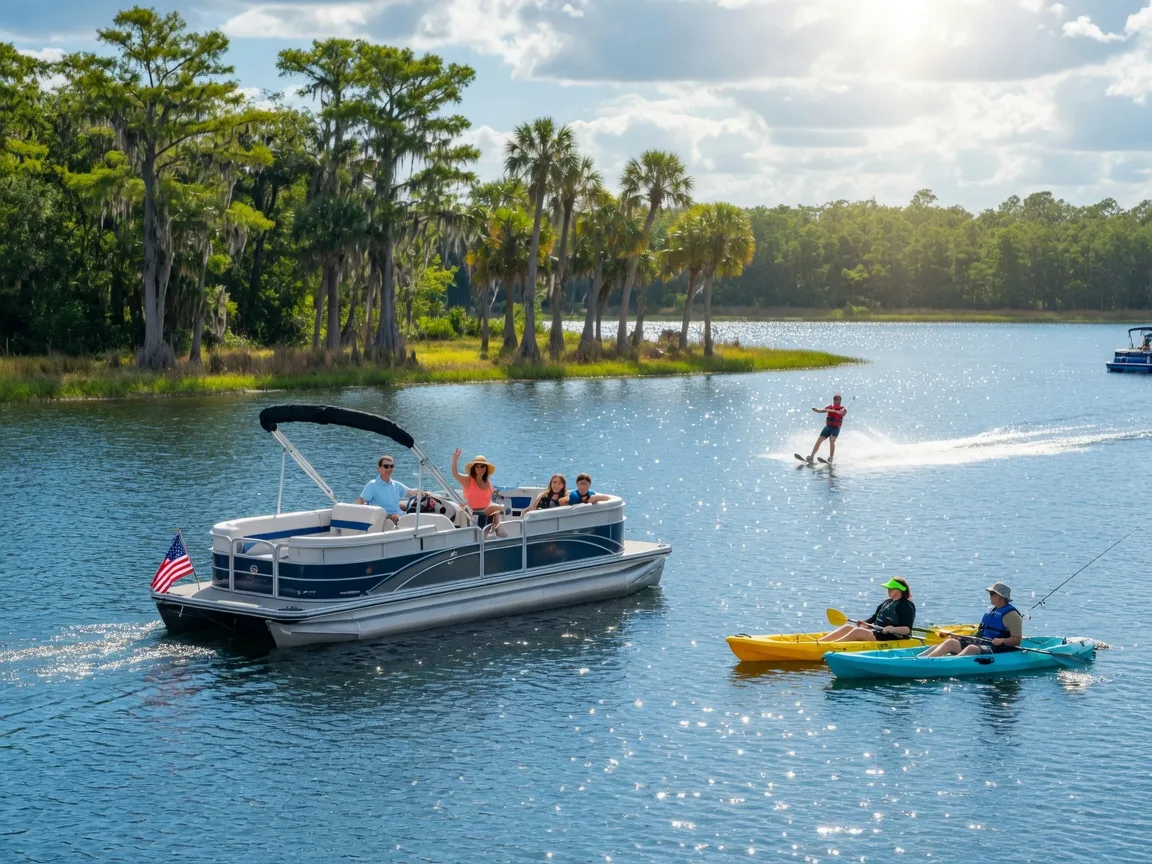 Recreational boating and watersports on a Winter Haven lake