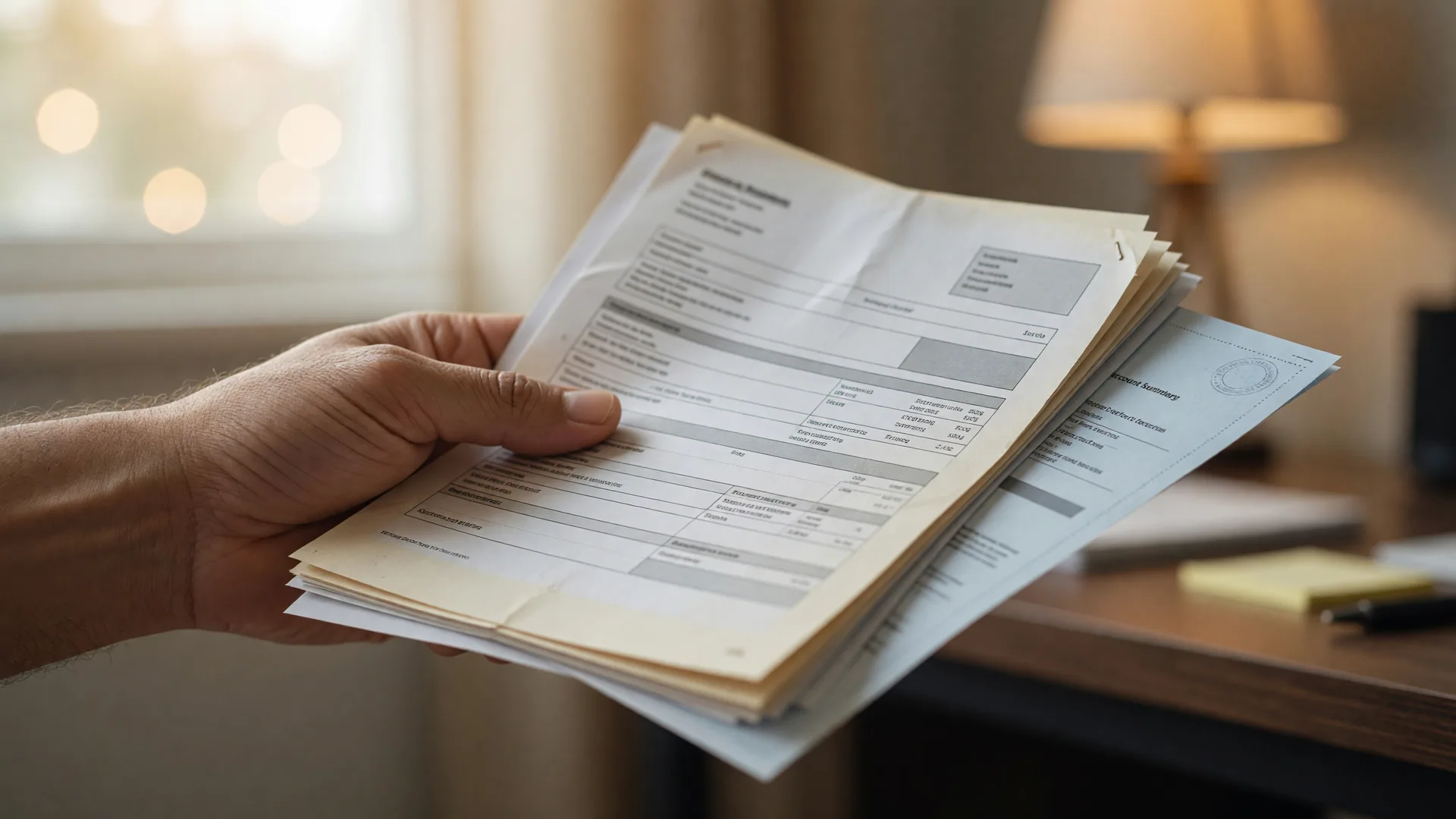 A hand holding financial documents related to a Philadelphia short sale