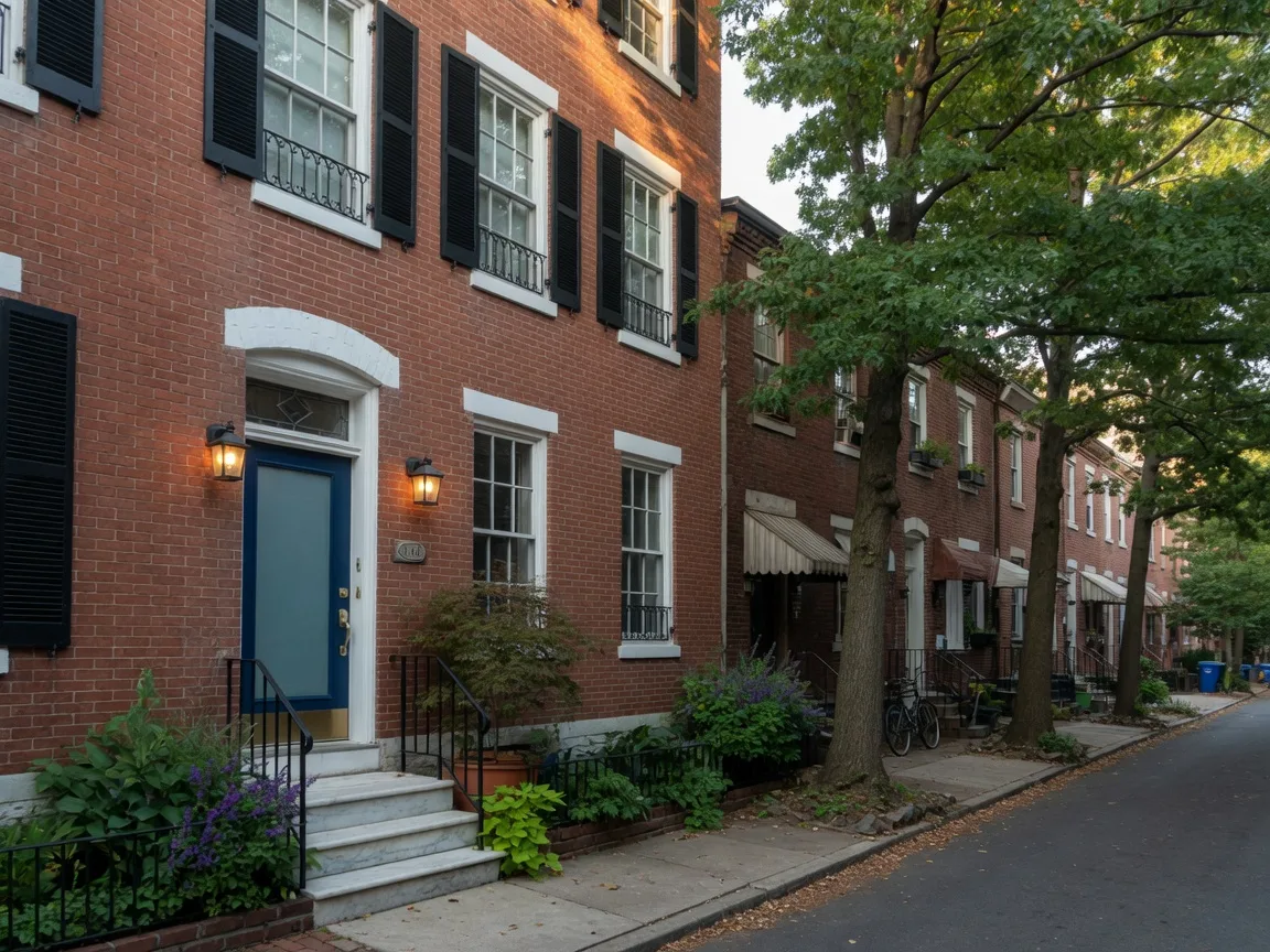 Historic brick rowhome restored in Northern Liberties Philadelphia