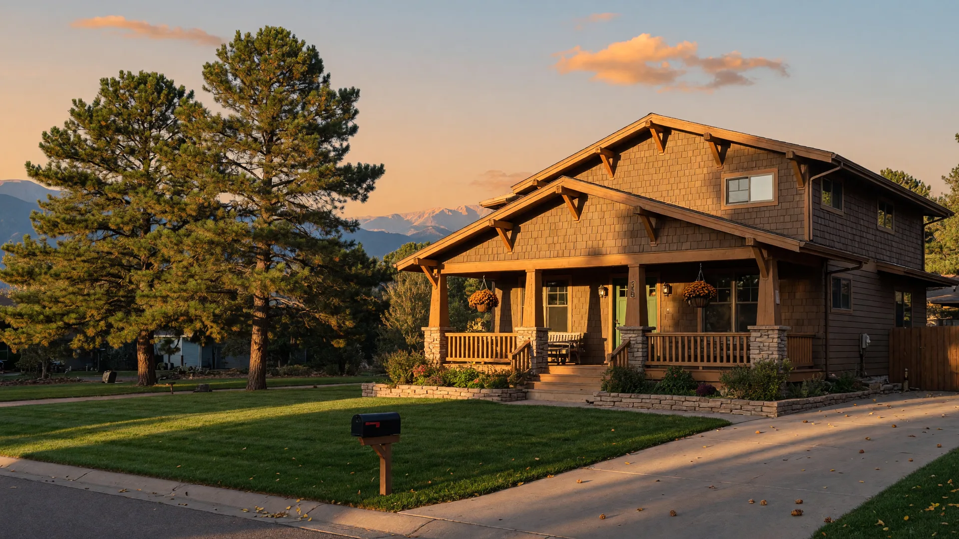 A well-kept Colorado Springs craftsman home at golden hour, at the center of a For Sale By Owner decision