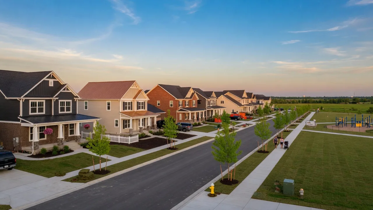 New construction craftsman and farmhouse family community in Fort Wayne, Indiana with homes on the north side near Dupont Road