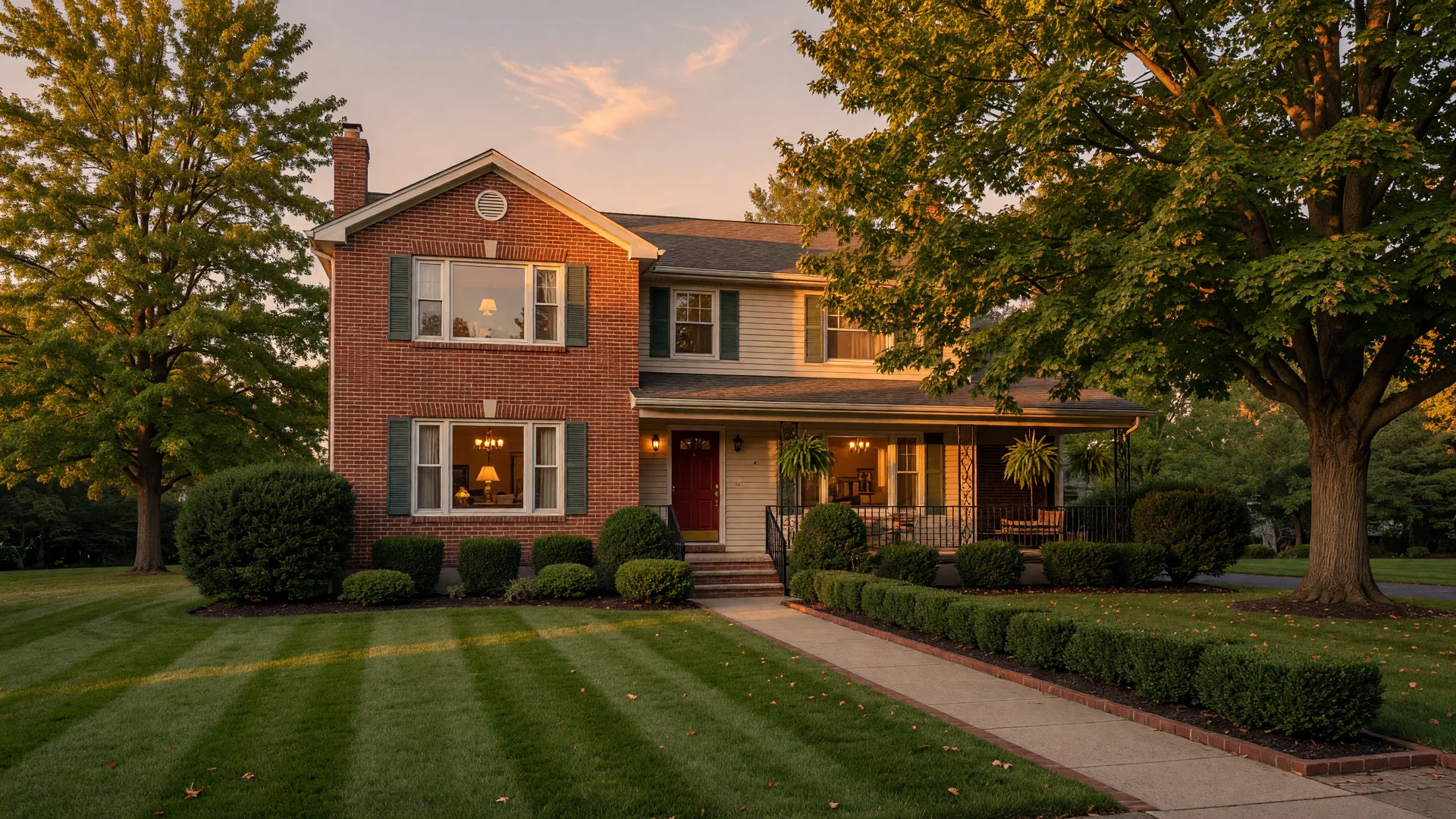 A well-presented Pennsylvania home in the Lehigh Valley at golden hour