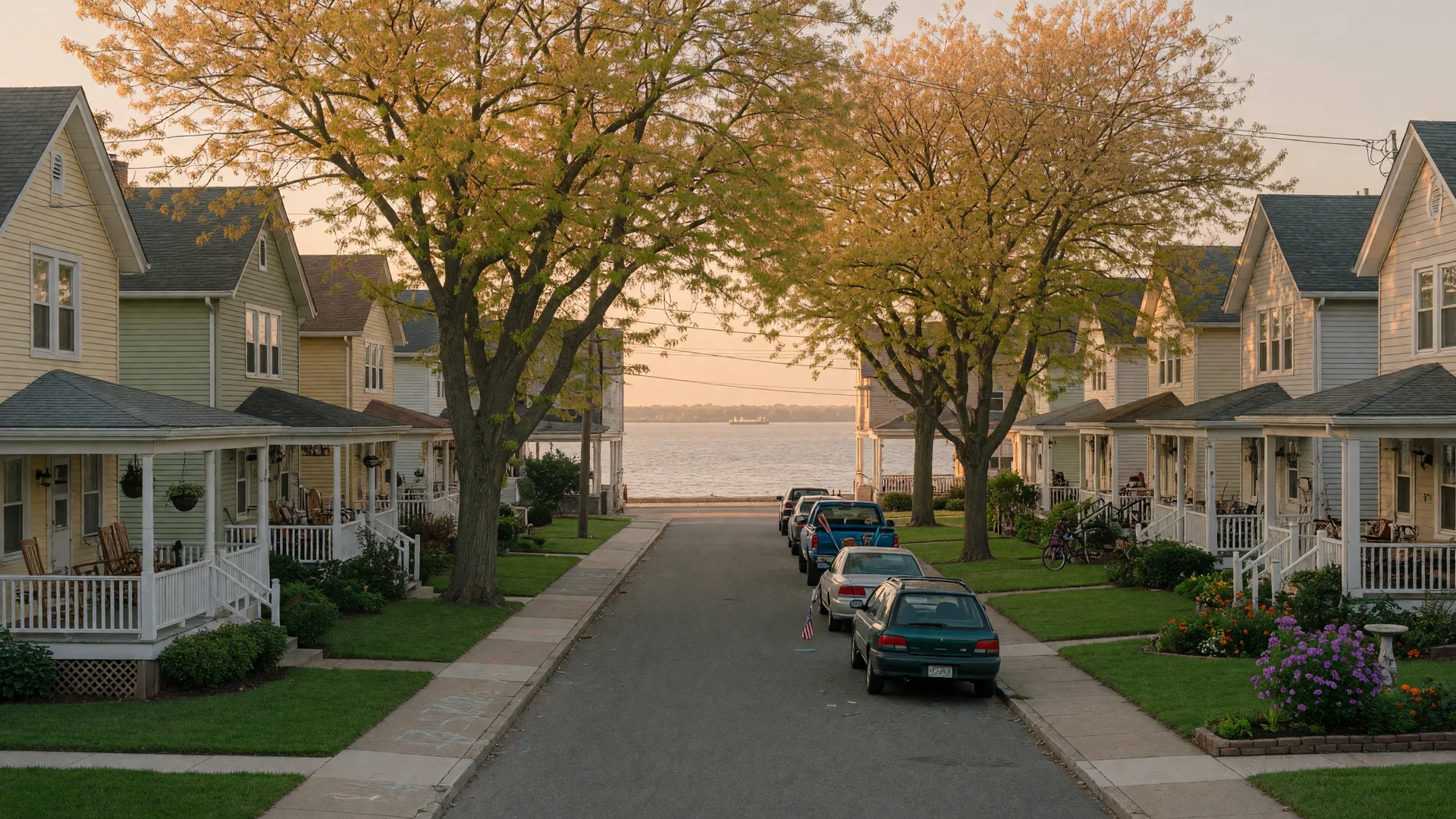 Tree-lined residential street in Audubon Park, New Jersey