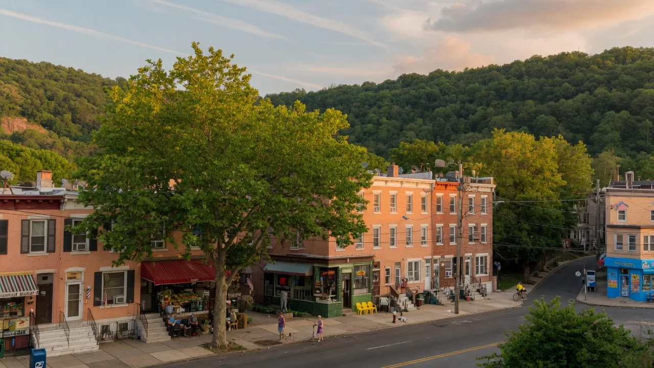 Roxborough neighborhood along Ridge Avenue in Philadelphia