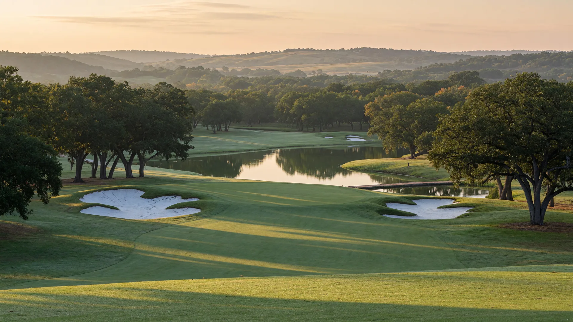 Cimarron Hills Golf Course in Georgetown Texas with rolling fairways and bunkers