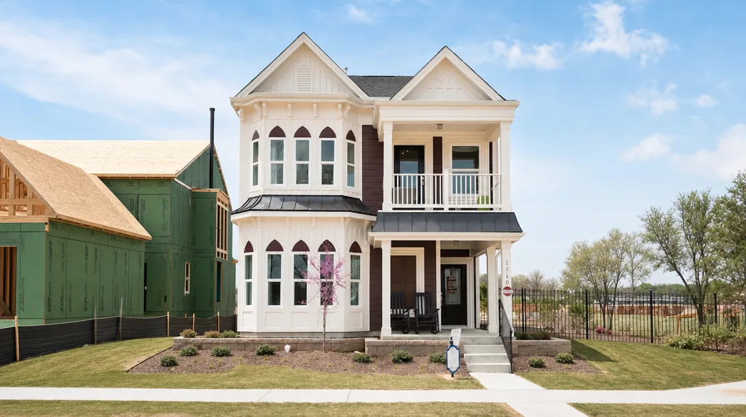 Home with dark espresso siding and white trim in Sweetwater, Apex NC