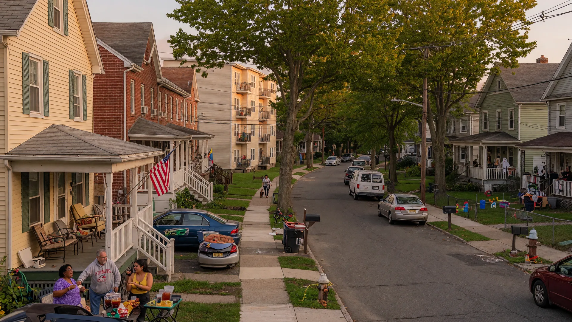 Diverse street of homes, townhouses and condos in the Lenola neighborhood of Moorestown