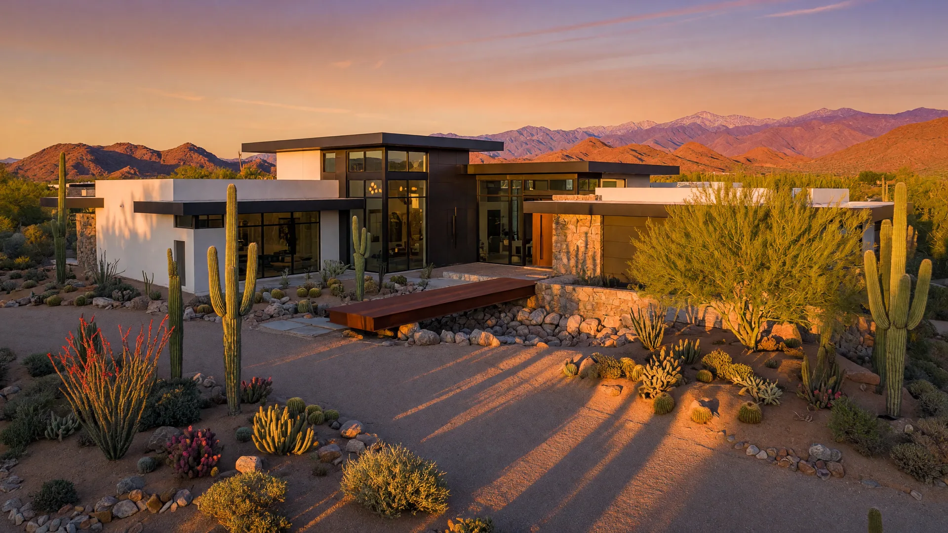 Luxury Arizona home at golden hour