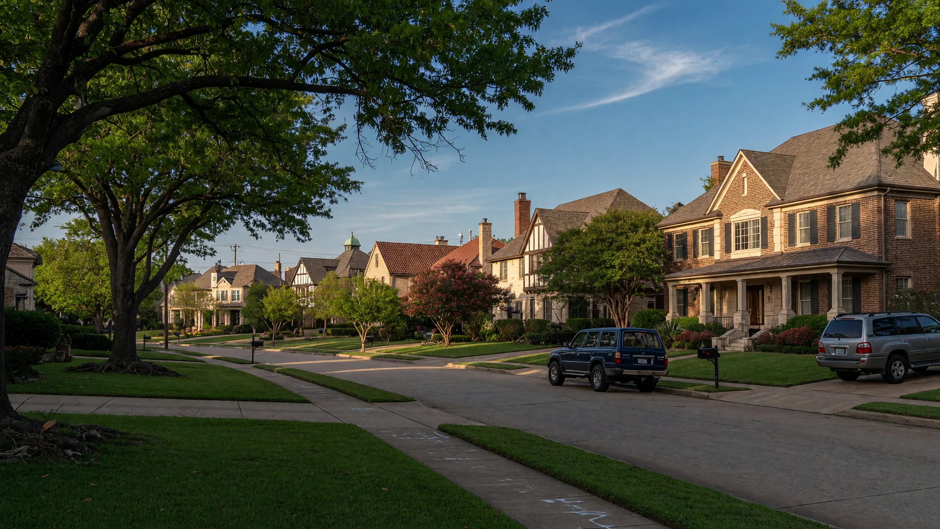 Wide landscape photograph of an established North Texas community, reflecting Southlake