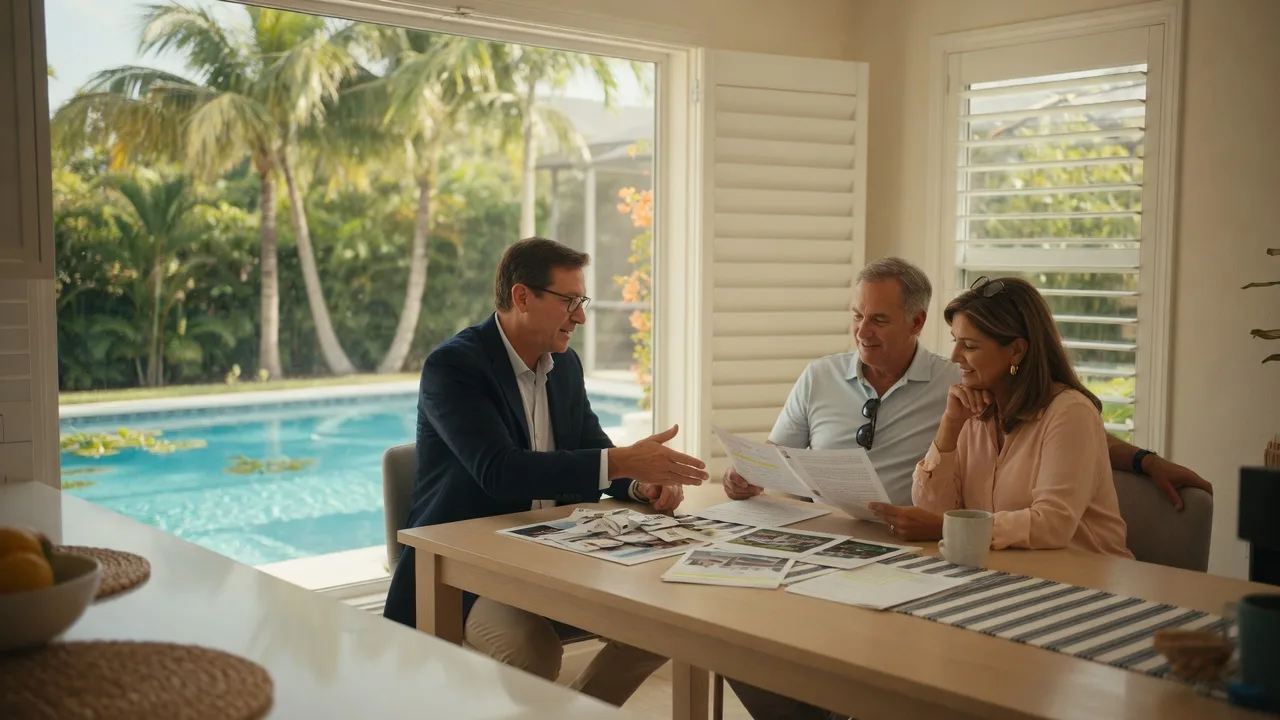Michael "Wiz" Wisniewski helping a couple review questions to ask before selling their home in Florida