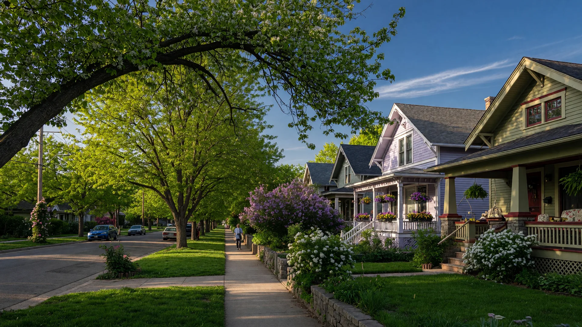 A tree-lined historic residential street in Boise's West End