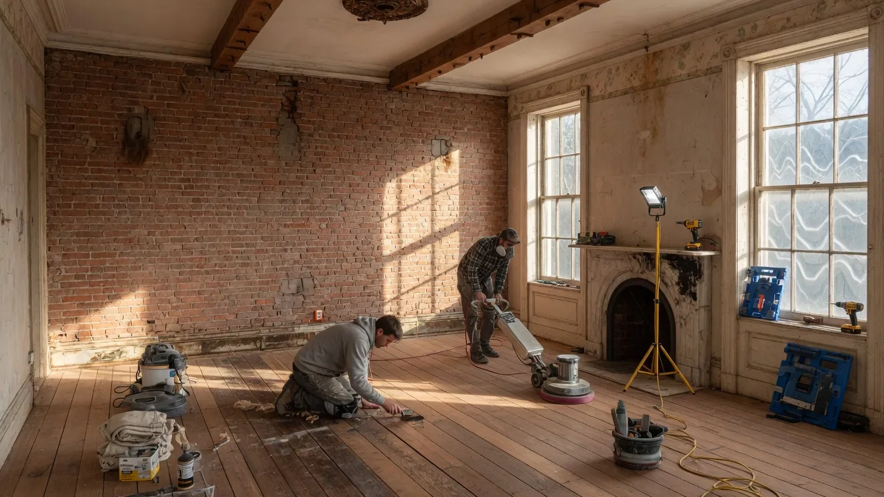 Renovating a historic South Jersey home interior with exposed brick
