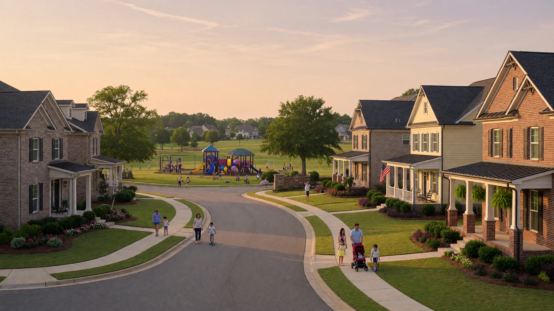 New construction craftsman and traditional homes in the Madison area with rolling terrain and mature trees