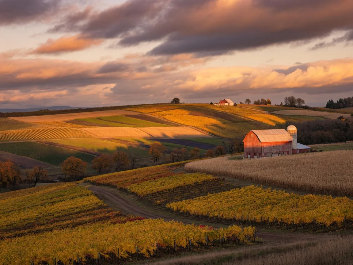 Willamette Valley vineyards in autumn