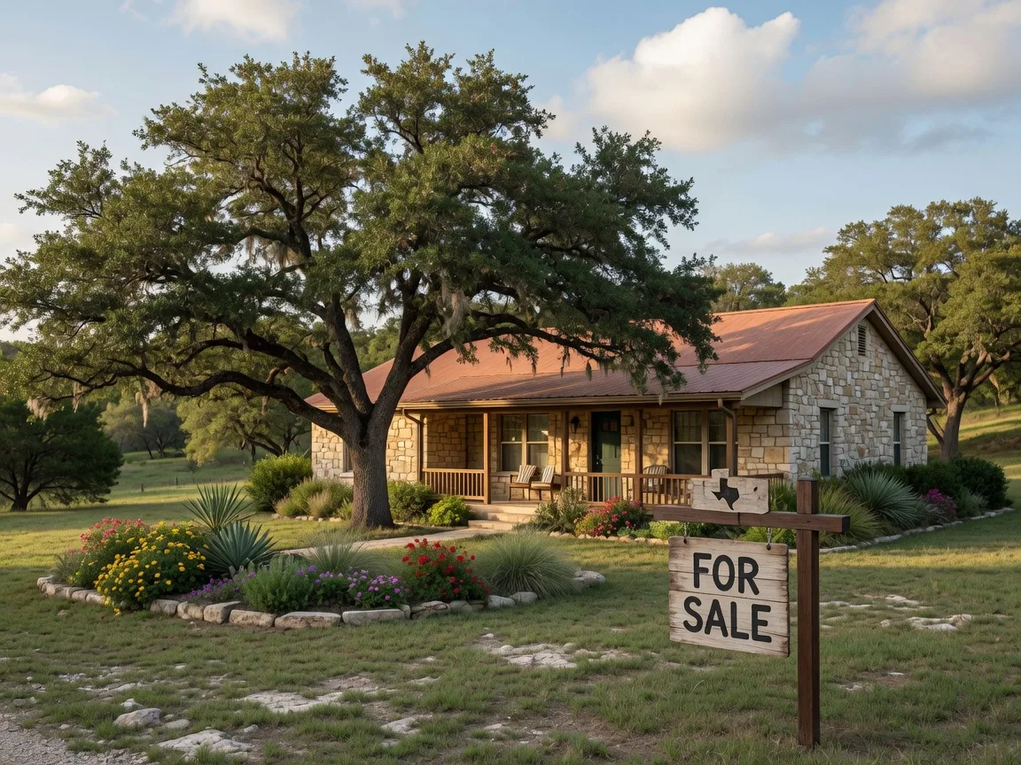 Texas estate home with for sale sign during probate administration