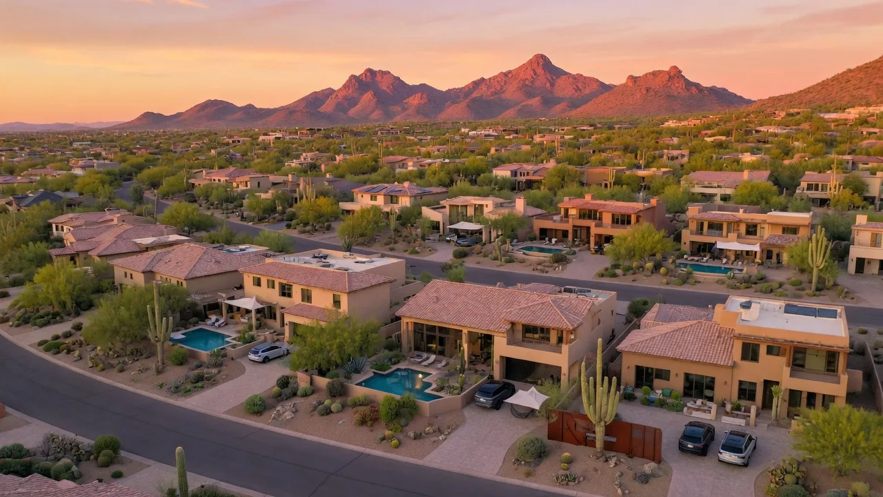 Luxury desert neighborhood in Scottsdale