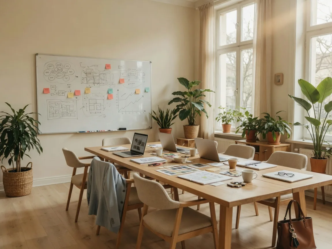 A bright, welcoming team workspace