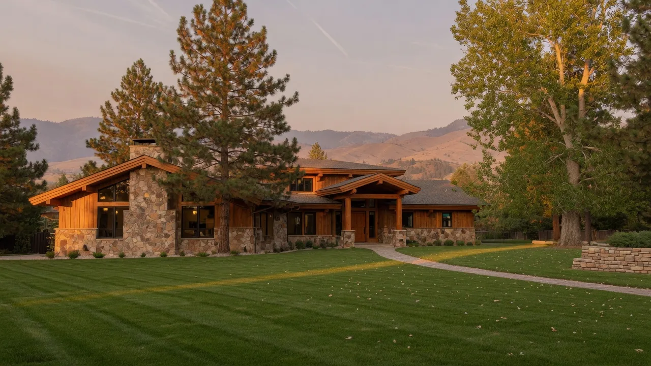 A custom home on a large Idaho lot near Eagle