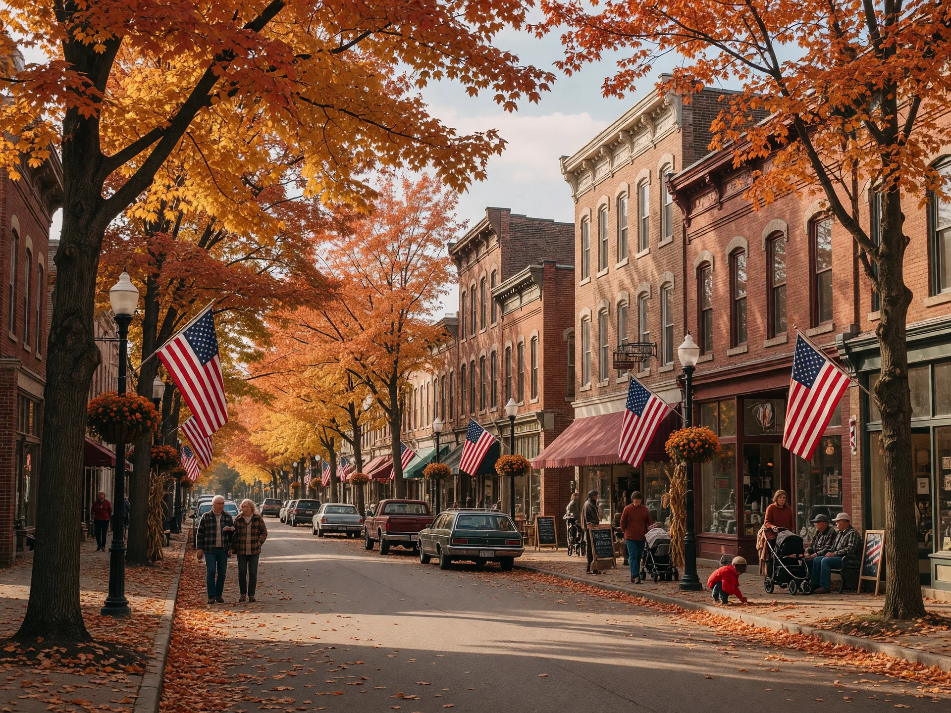 Charming small-town street in Central Ohio