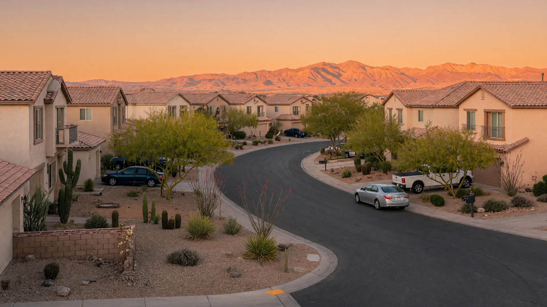 Modern mixed-use district with retail and offices in Summerlin Las Vegas