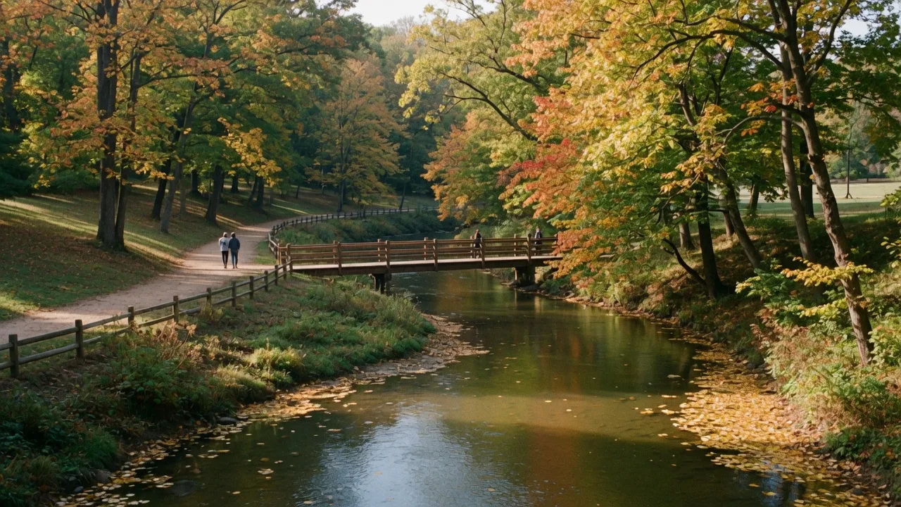 Neshaminy Creek near Richboro with walking trails